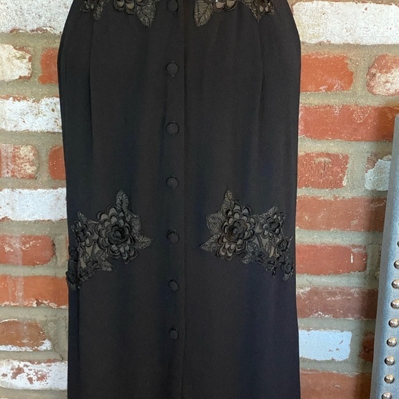 Black maxi dress Merritt Charles Black Lace Maxi Schiffer Dress Size Medium - Picture 10 of 11